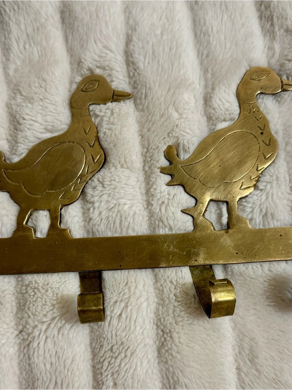 Vintage Brass Duck Wall Hook Rack Handcrafted India Cost Plus 4 Hook Key Holder